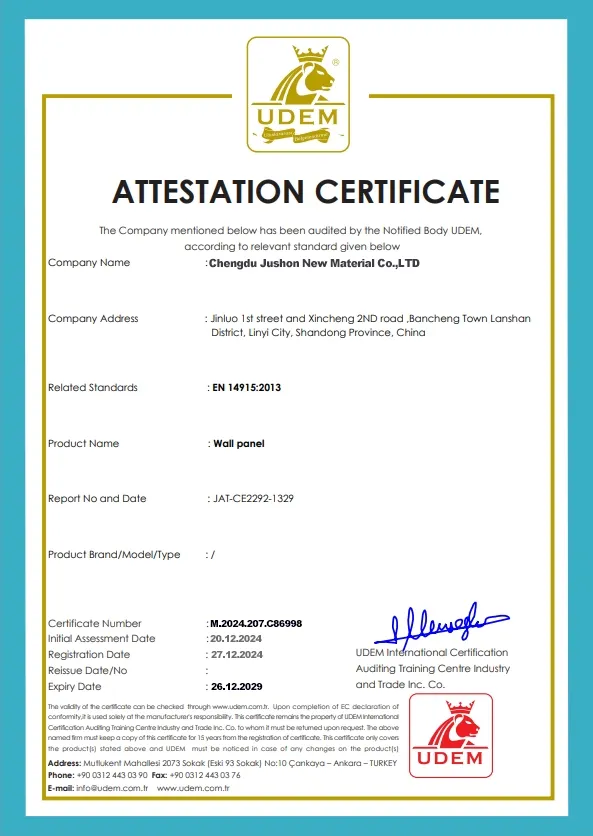 wooden wall panels UDEM certification